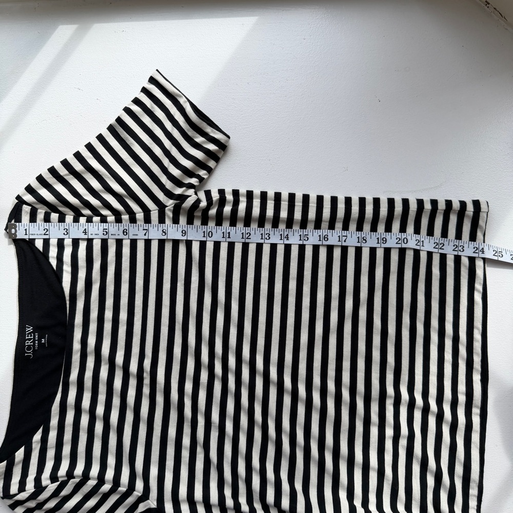 J. Crew Black and White Striped Short Sleeve Tee - Picture 6 of 8